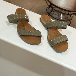 American Rag Green Slip On Sandal Shoe Size 8.5 M